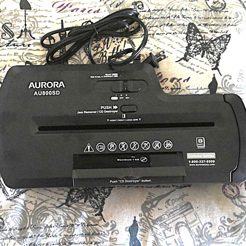 BRAND NEW Aurora AU800SD Paper Credit Card CD Shredder Stripo Cut NWOT